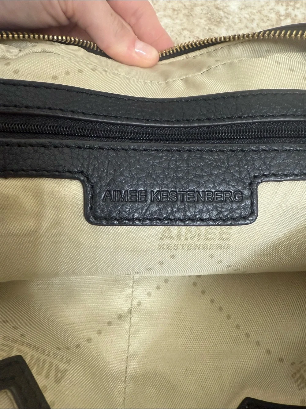 Aimee Kestenberg black leather shoulder bag